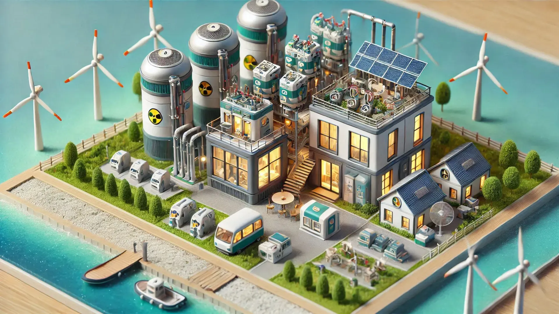 친환경 에너지 생산에 대한 상상의 이미지
