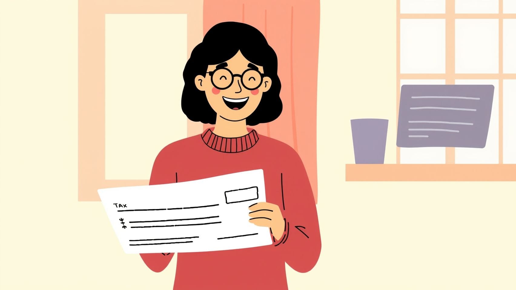 세금 환급을 받는 사람의 즐거운 모습