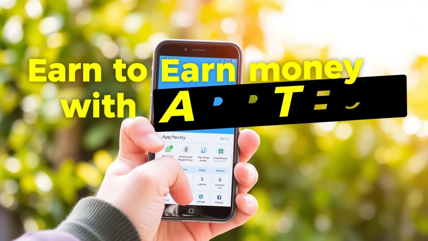 스마트폰으로 앱테크하는 모습