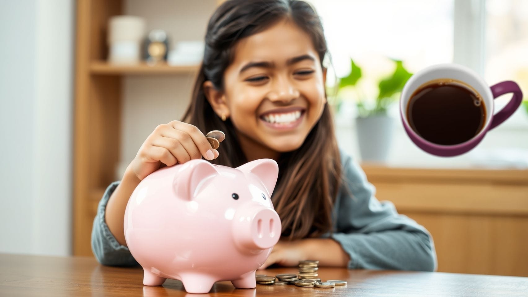 커피를 절약하여 돈을 모으는 MZ세대의 모습