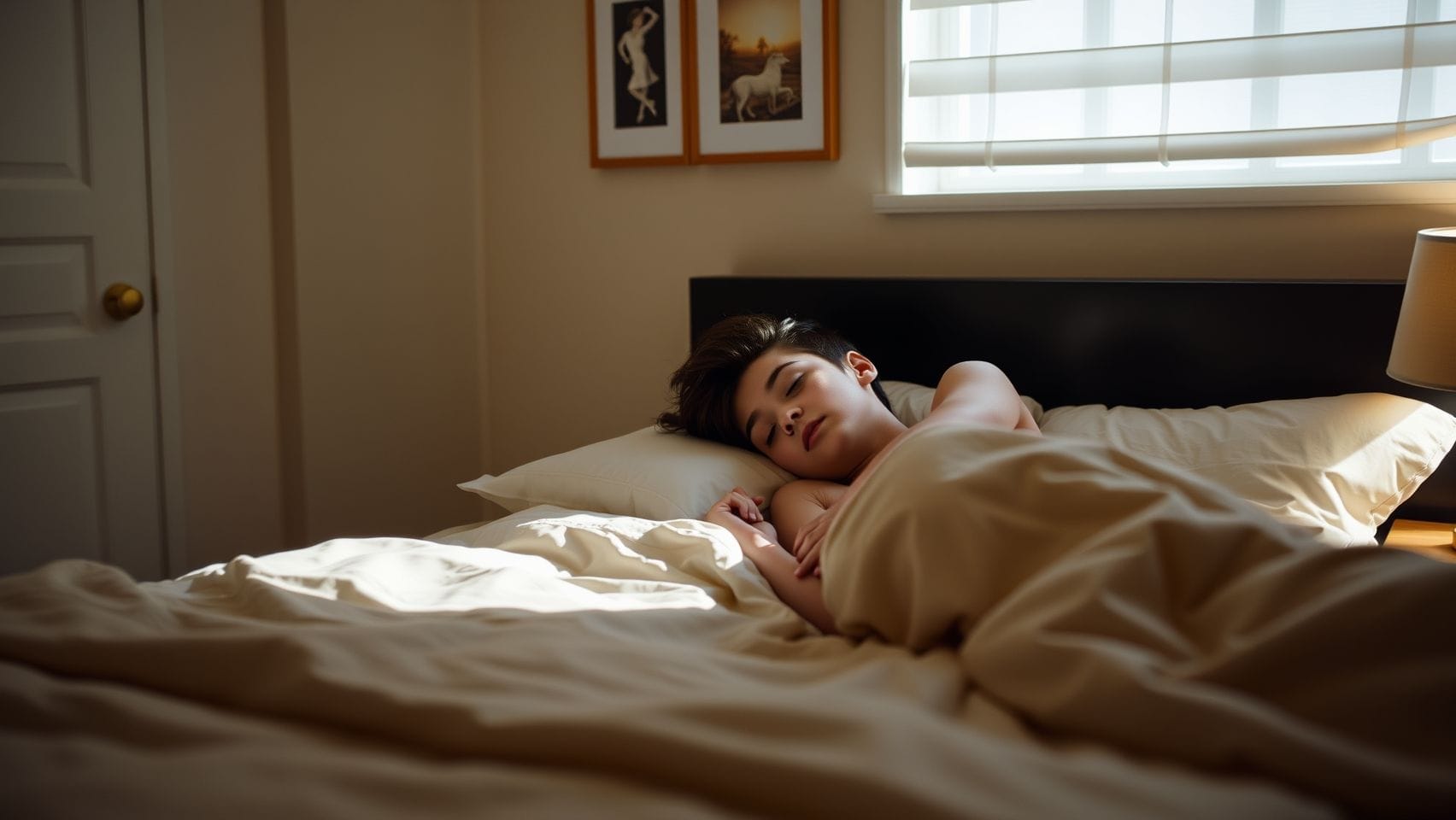 침대에서 편안하게 자고 있는 MZ세대