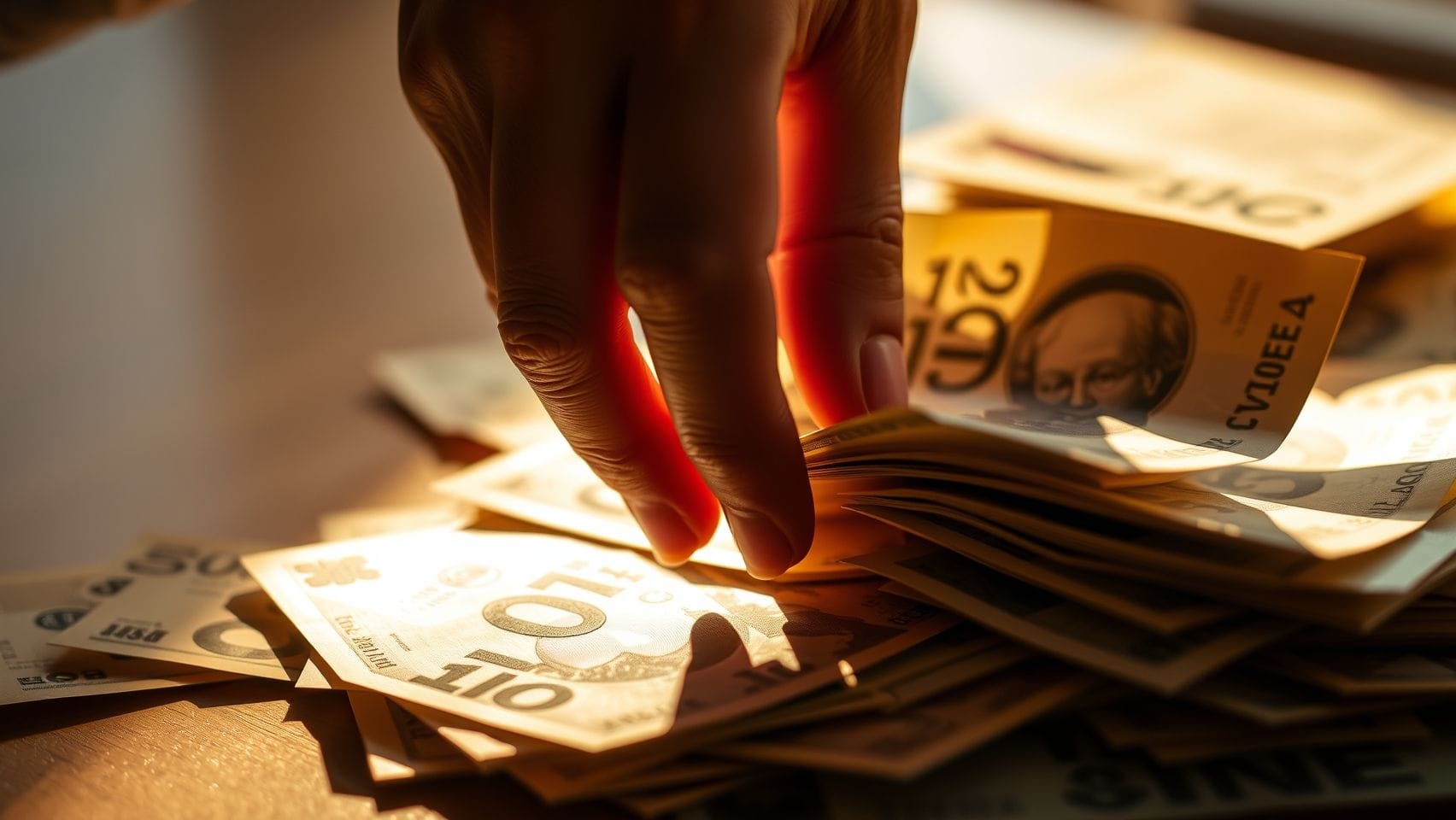 돈을 세고 있는 사람의 손