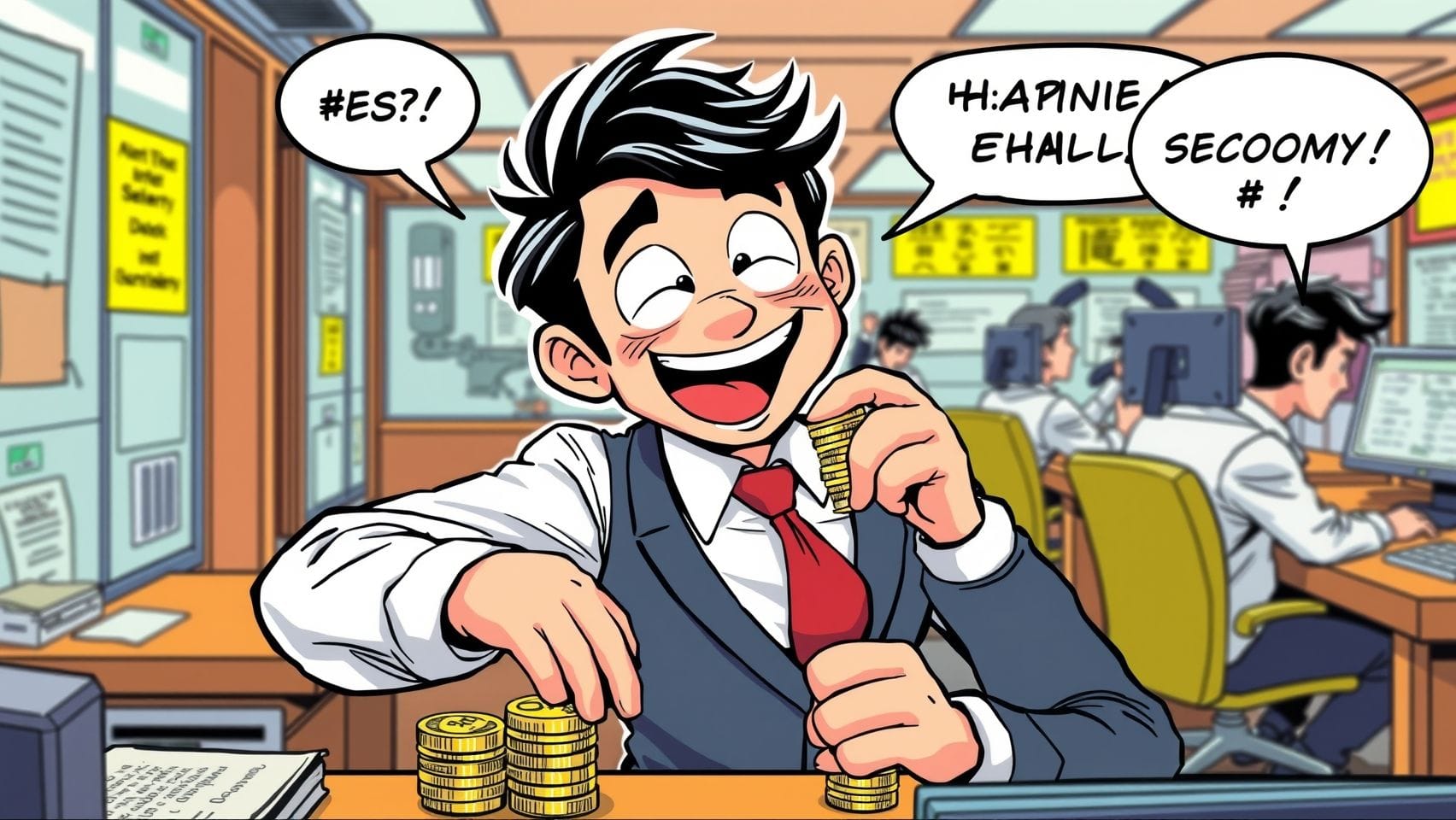 월급 히어로가 몰래 엽전을 불리는 모습