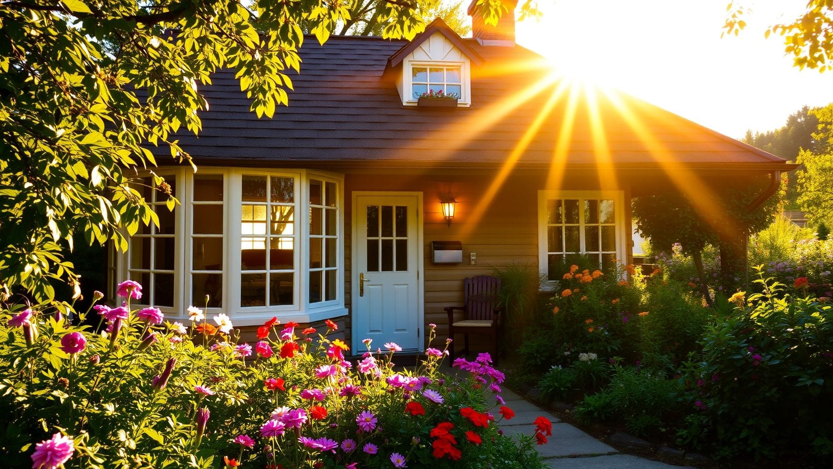 따뜻한 햇살이 비치는 아늑한 집