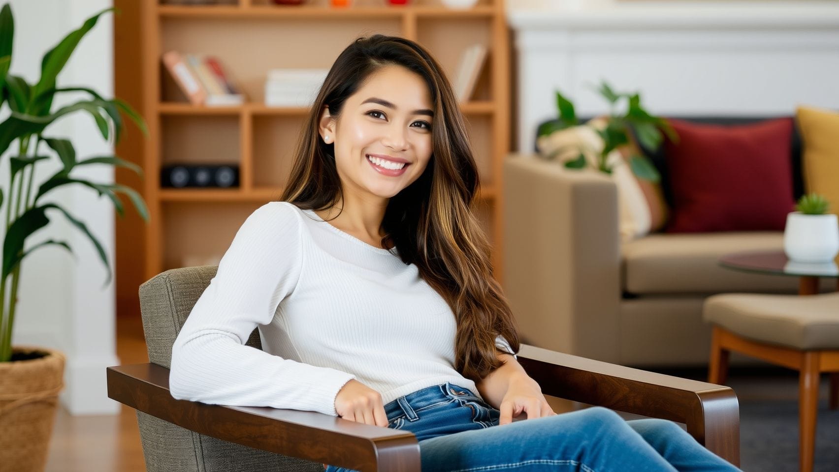 편안한 의자에 앉아 휴식을 취하는 MZ세대