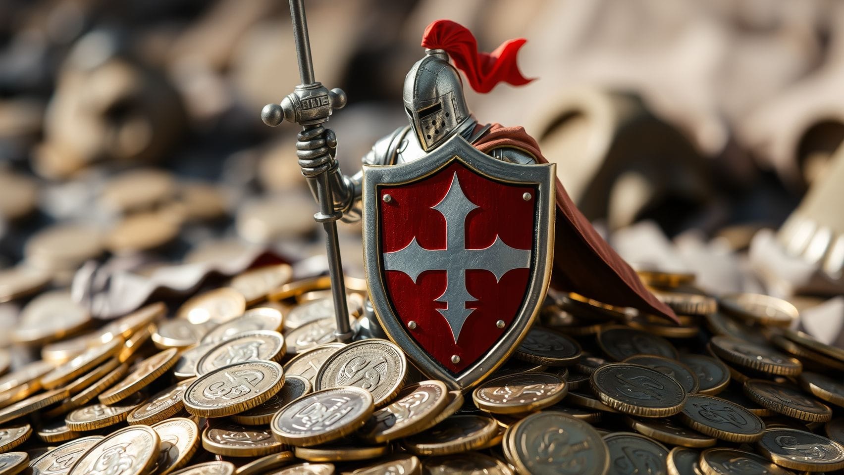 돈을 지키는 기사의 이미지