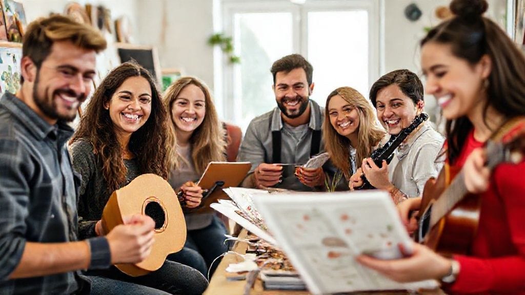 취미 활동을 통해 돈을 벌고 있는 사람들이 활기차게 웃고 있는 모습