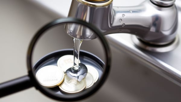 돈이 새는 수도꼭지 이미지