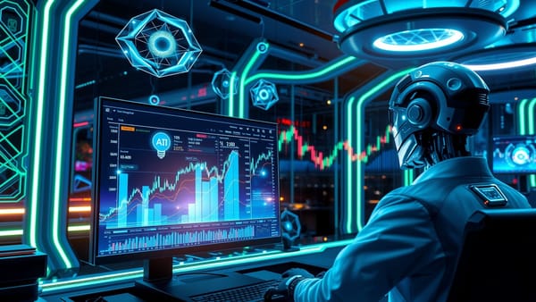 인공지능이 주식 그래프를 분석하는 모습