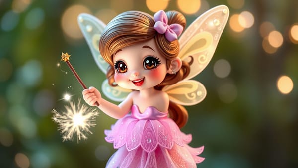 마법 지팡이를 들고 있는 요정