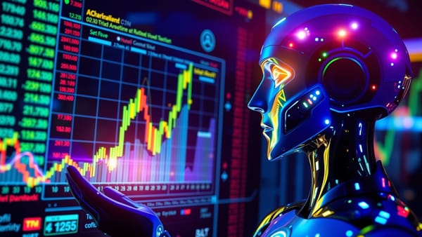 인공지능이 주식 그래프를 분석하는 모습