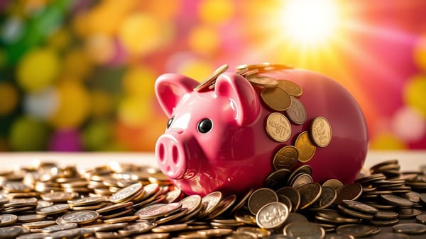 동전이 가득 담긴 통장 이미지