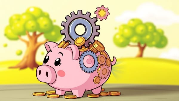 자동으로 돈이 쌓이는 은행 이미지