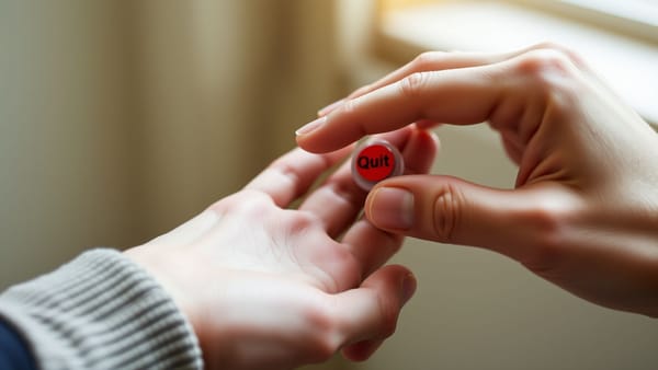 퇴사 버튼을 누르려는 손을 잡고 있는 따뜻한 이미지