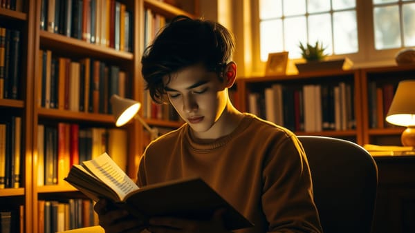 책을 읽고 있는 사람의 모습