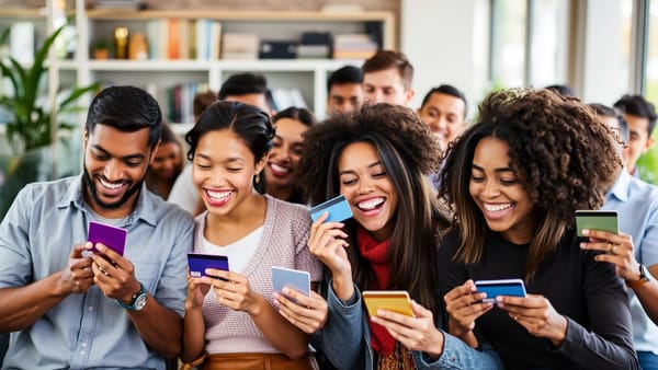 카드를 사용하는 다양한 사람들의 모습