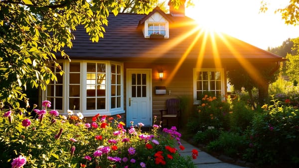 따뜻한 햇살이 비치는 아늑한 집