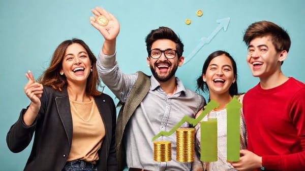 돈을 불리고 있는 주부, 20대 사회초년생, 학생의 모습이 담긴 활기찬 이미지